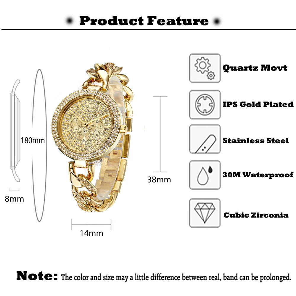 Quartz Watch Sparkly Bracelet