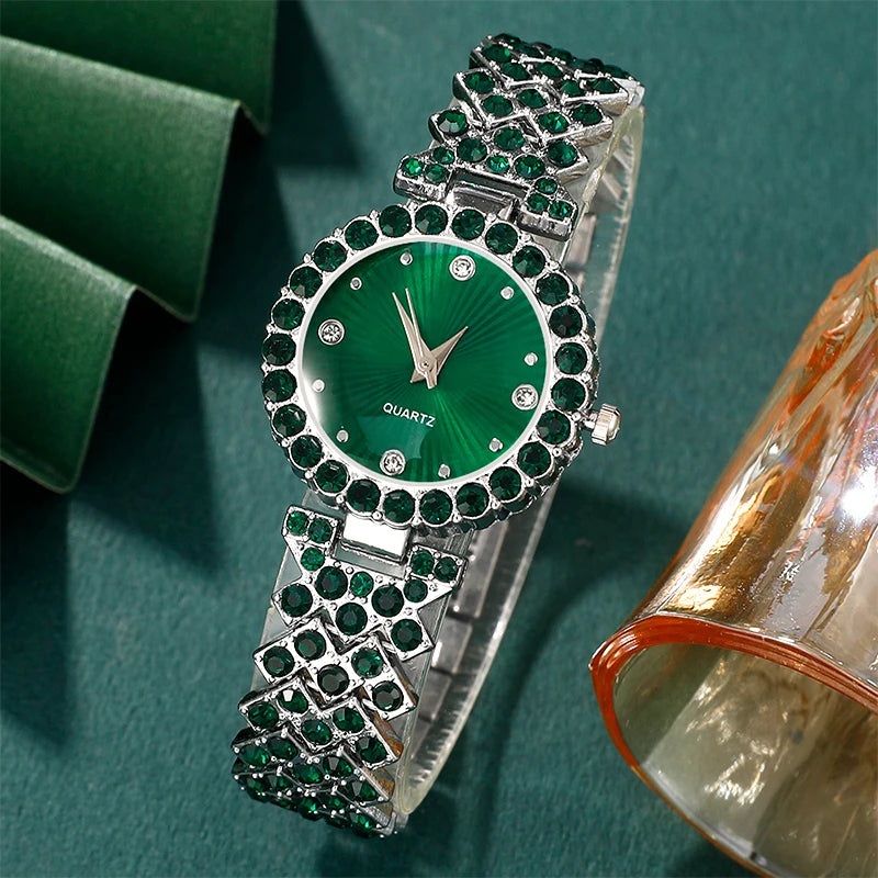 Heart Rhinestone Watch Gift Set