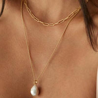 Thumbnail for Pearl Round Pendant Stainless Steel Necklace