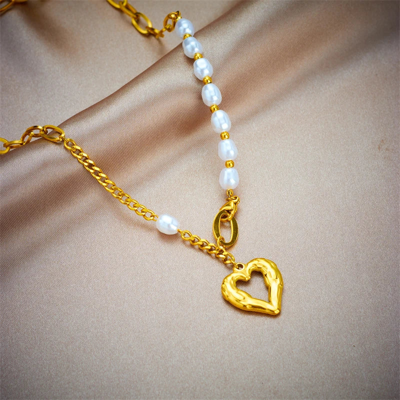 Stainless Steel Gold Color Heart Pendant
