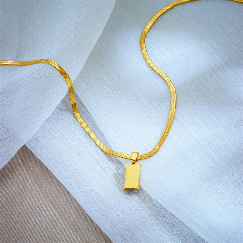 Stainless Steel Geometric Crystal Pendant