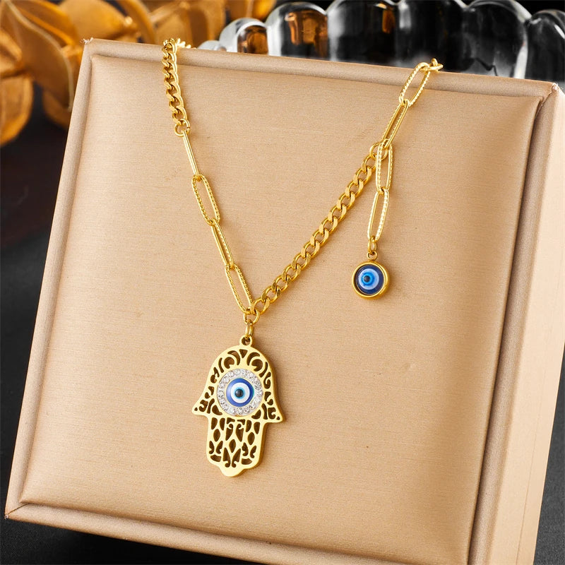 Stainless Steel Geometric Trapezoidal Necklace