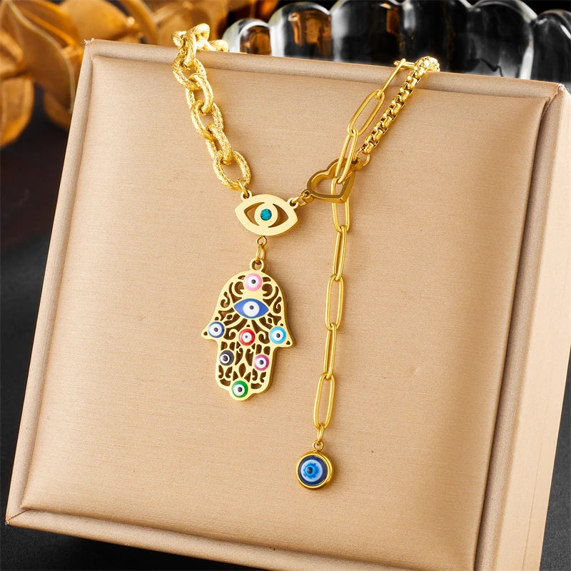 Stainless Steel Geometric Trapezoidal Necklace