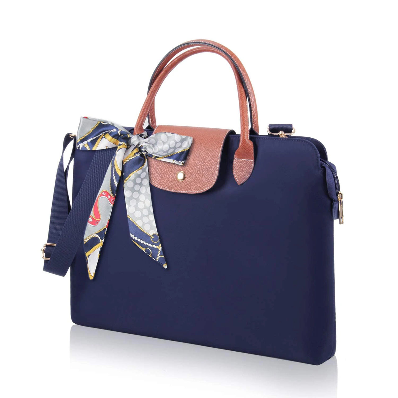 Spliced contrasting color laptop bag