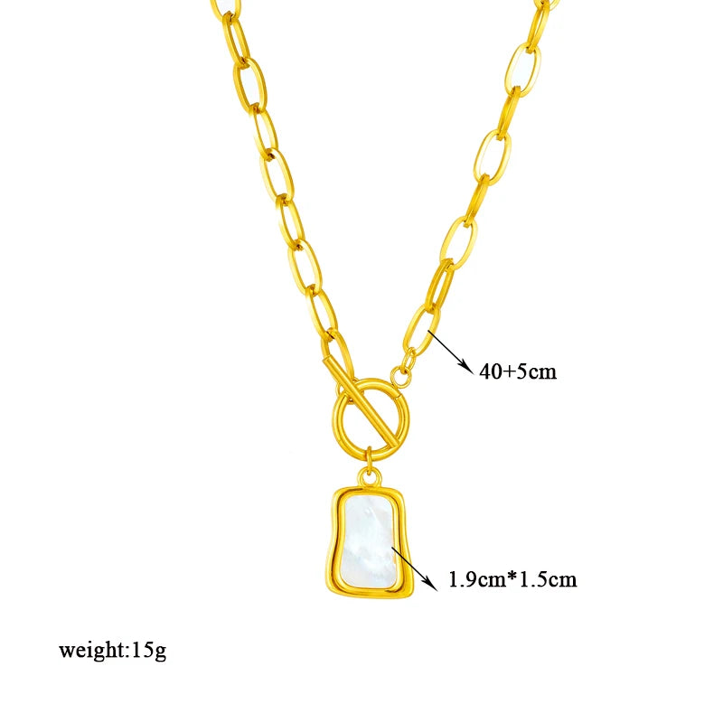 Stainless Steel Geometric Trapezoidal Necklace