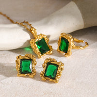 Thumbnail for Retro Texture Green Zircon Pendant
