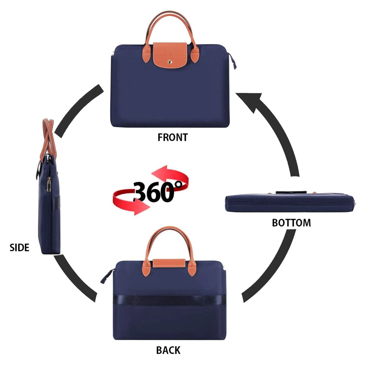 Spliced contrasting color laptop bag