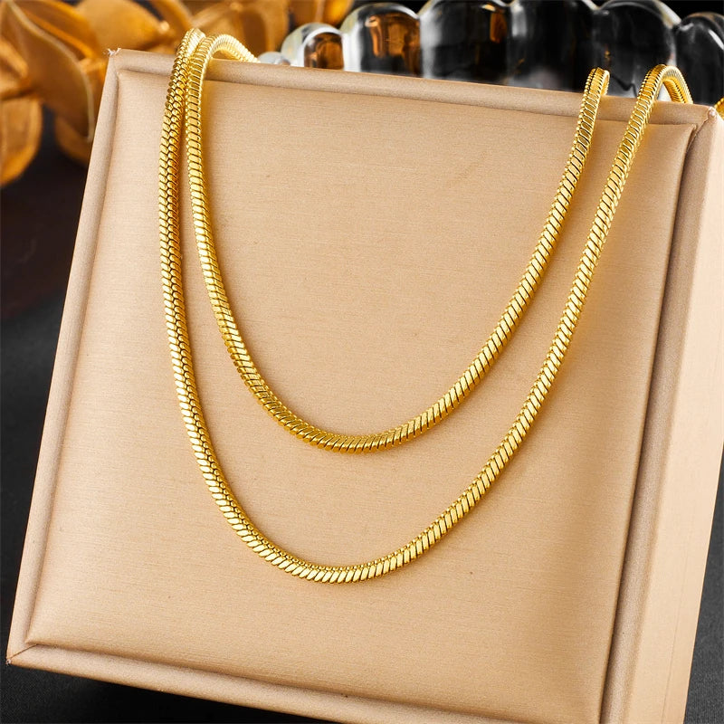 Stainless Steel Geometric Trapezoidal Necklace