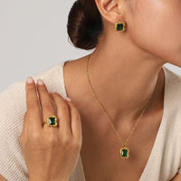 Thumbnail for Retro Texture Green Zircon Pendant