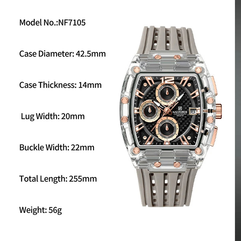 Waterproof Silicone Band Casual Watch