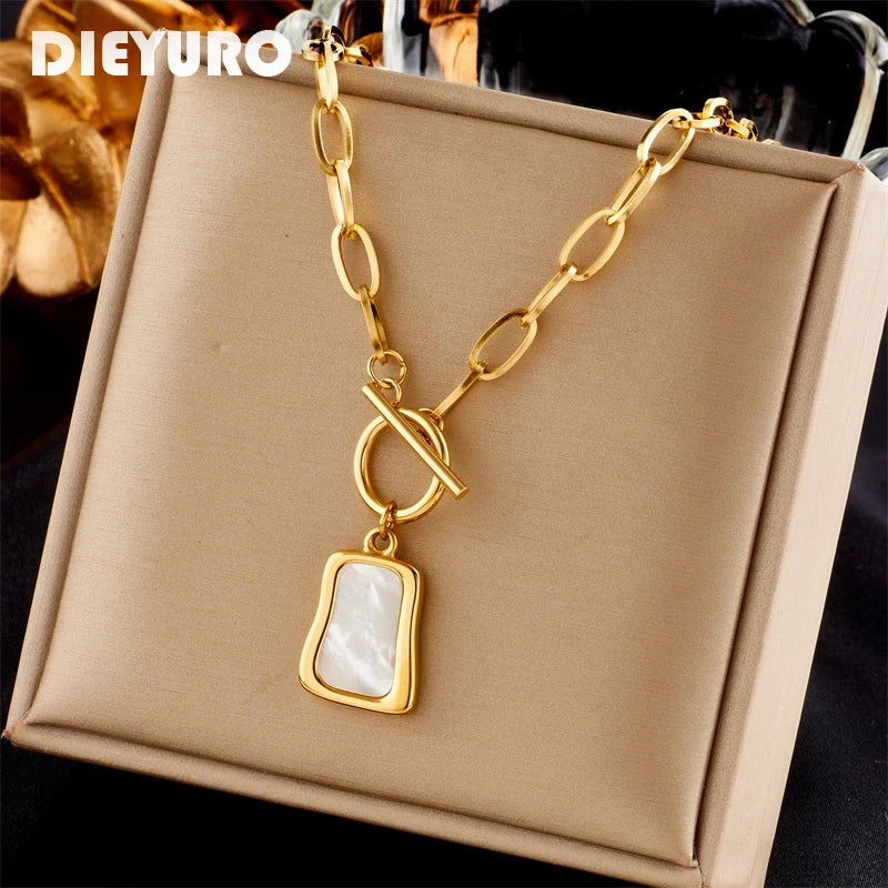 Stainless Steel Geometric Trapezoidal Necklace