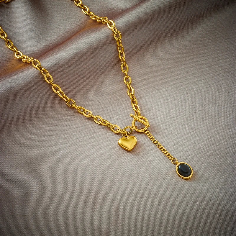 Stainless Steel Gold Color Heart Pendant
