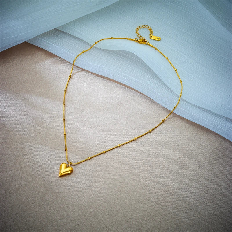 Stainless Steel Gold Color Heart Pendant