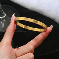 Thumbnail for Stainless steel four-leaf clover lucky bracelet