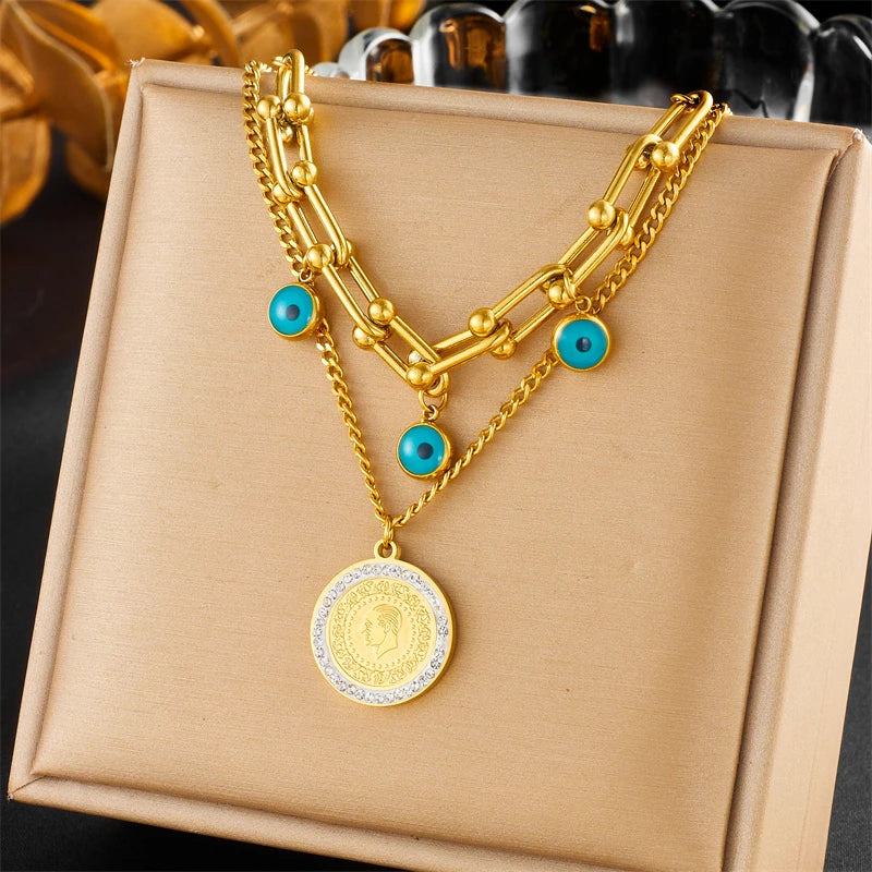 Stainless Steel Geometric Trapezoidal Necklace
