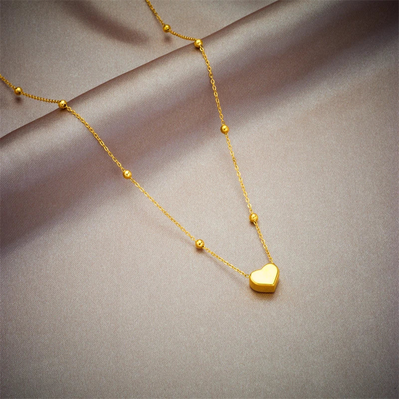 Stainless Steel Gold Color Heart Pendant