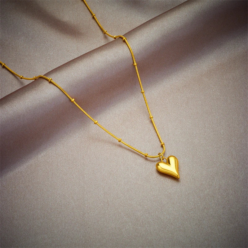 Stainless Steel Gold Color Heart Pendant