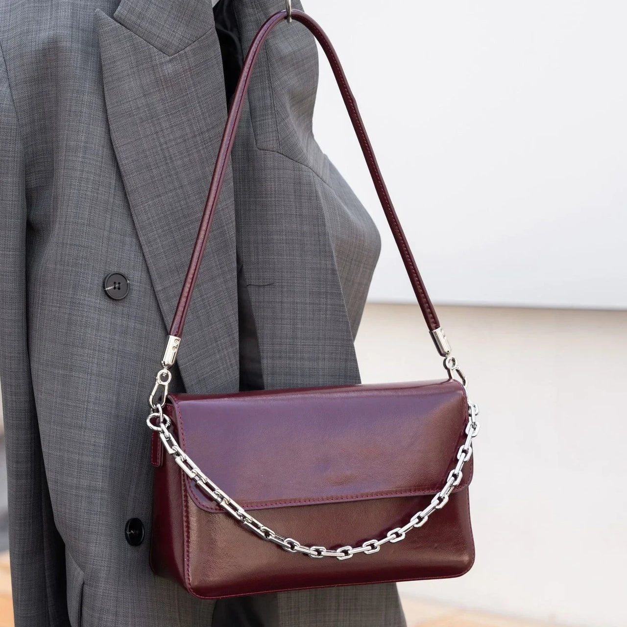 Vintage Cowhide Leather Handbag