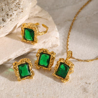 Thumbnail for Retro Texture Green Zircon Pendant