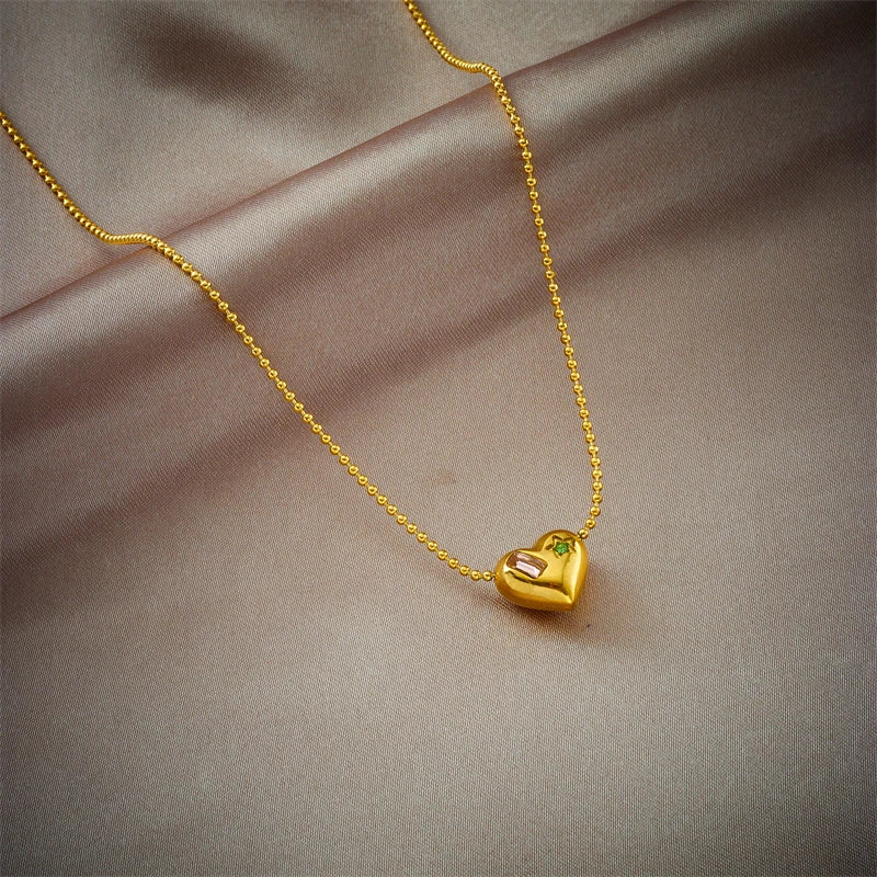 Stainless Steel Gold Color Heart Pendant