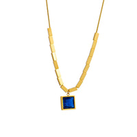 Thumbnail for Stainless Steel Square Blue Zircon Necklace